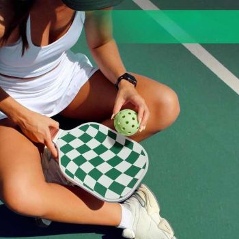 Set 3 White And Green T700 Carbon Fiber Pickleball Paddle Set - 2 Paddles, 4 Balls, and Portable Carry Bag for Adults and Students