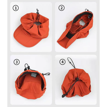 Beige Foldable Quick-Dry Summer Sports Visor Hat UPF 50+ Adjustable Outdoor Sun Cap