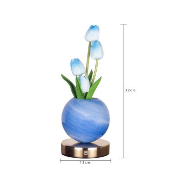 Yellow Tulip Night Light with Realistic Bouquet - Dreamy Planet LED Mood Lamp for Bedroom Decor with 3-Color Touch Dimming