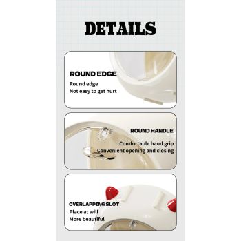 Beige And Red Horn Acrylic Blind Box Display Case - Transparent Dustproof Storage for Figures and Collectibles(The model is a shooting prop and is not included)