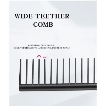 Grey Air Cushion Massage Paddle Brush & Wide Tooth Comb Set - Gentle Detangling for All Hair Types