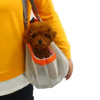 Red And Grey Lightweight Breathable Mesh Pet Carrier Handbag - Portable Travel Tote for Small Dogs & Cats up to 8kg