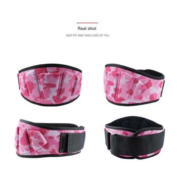 Size M Pink Camouflage Camo Weightlifting Belt - EVA Nylon Gym Belt for Squats, Deadlifts & Lumbar Support