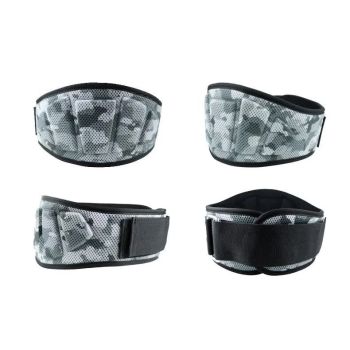Size XL Grey Camouflage Camo Weightlifting Belt - EVA Nylon Gym Belt for Squats, Deadlifts & Lumbar Support