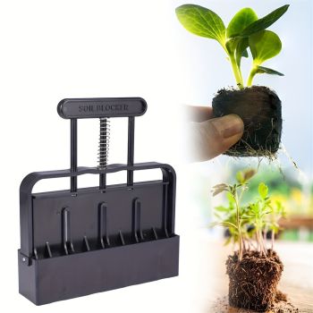 Black Manual Soil Blocker Tool - 5 x 5cm Block Maker for Seed Starting
