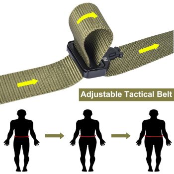 Khaki Adjustable Tactical Battle Belt Set - Padded MOLLE Outer & Nylon Inner Belt