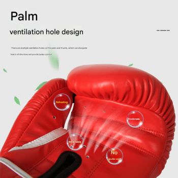 White And Silver Durable 8oz PU Leather Boxing Gloves - Padded & Ventilated for Training