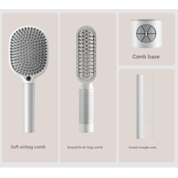 Red 4-Piece Set Women's Air Cushion Comb for Long Hair Anti-Static Detangling Massage Scalp Comb Portable Fluffy Styling Brush