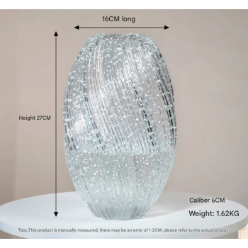 Maltose Vase Luminous INS-Style Glass Vase Modern Minimalist Hydroponic Flower Holder Creative Desktop Decorative Floral Arrangement