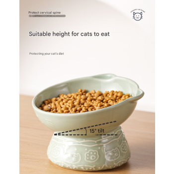 White Vintage Slow Feeder Ceramic Pet Bowl - Anti-Choke Wide-Mouth Design for Cats & Dogs, Prevents Black Chin