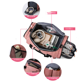 Pink Capacity Travel Duffel Bag - Unisex - Multi-Color - 56x29x27cm