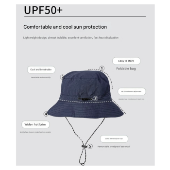 Brick Red 2pcs Waterproof Bucket Hat - Foldable Outdoor Sun Hat - 55-59cm - with Chinstrap