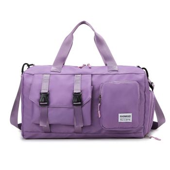 Purple Holographic Gym Duffel Bag - Dry Wet Separation - Large Capacity