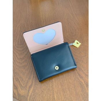 Pink 2PCS Women's Compact Short Wallet - Premium Multi-Function Mini Coin Purse with Card Slots & Zip Closure
