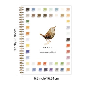 Baking 2-Pack Watercolor Painting Set - Premium Bird-Themed Coloring Books with Watercolor Paints (22.86x16.51cm) - Artist-Grade Workbook Kit