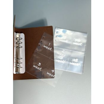 Grey 52-week couple's savings challenge binder - 6-ring financial planner set (2 books)