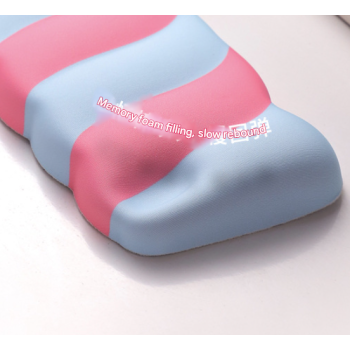 Blue 2PCS Ergonomic Wavy Keyboard Wrist Rest - Comfortable Typing Support Cushion