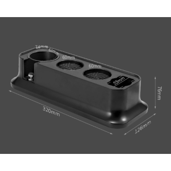 Black Espresso Coffee Tamping Station - Barista Tool Organizer for 51/53/58mm Portafilter, Tamper & Distributor