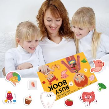 Interactive Human Body Busy Book Set (2 Books) - Educational Quiet Learning Toy for Toddlers