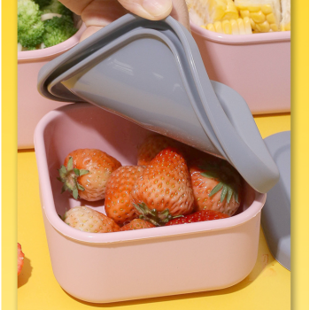 Purple 3-Piece Stackable Silicone Food Storage Container Set - Microwave Safe Lunch Boxes (300/700/1300ml)