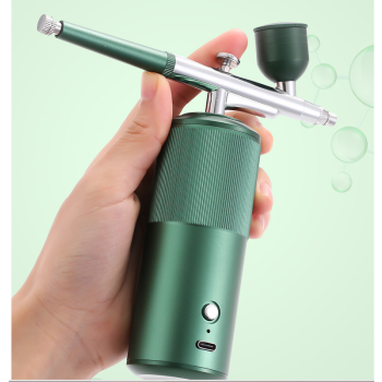 Black Portable Oxygen Infusion Airbrush - Facial Mist Sprayer for Hydration & Skincare