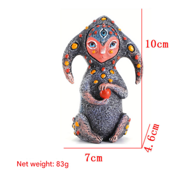3PCS Two Eyes Fantasy Three-Eyed Alien Figurine Set - 3 Piece Resin Sculptures for Home & Garden Decor