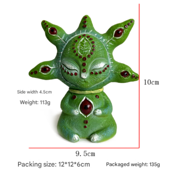 3PCS Five Eyes Fantasy Three-Eyed Alien Figurine Set - 3 Piece Resin Sculptures for Home & Garden Decor