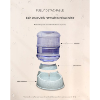 Grey Automatic Pet Feeder and Drinker Combo for Cats and Small Dogs - 2 in 1 Detachable Design