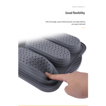 Brown 6-hole silicone baking mold, perforated loaf pan 37.5 cm x 24.5 cm, suitable for bread and cakes (sold in sets of 2)