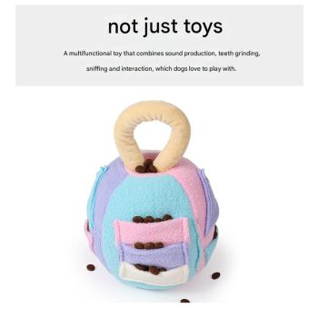 Interactive Dog Snuffle Ball Toy - Puzzle Treat Dispenser with Squeaker, blue pink