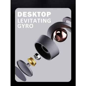 Desktop Levitating Gyro,Magnetic Floating Desk Toy for Stress Relief, Elegant Design-silver