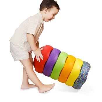 Rainbow Balance Stepping Stone - Sensory Training Toy for Kids, Orange circle Step