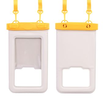 IPX8 Waterproof Phone Pouch with Inflatable Floating Layer,Touchscreen Dry Bag for Swimming(yellow)