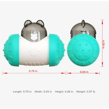 Pet Tumbler Treat Dispenser Ball,Interactive Feeding Toy for Dogs and Cats(Blue and White)