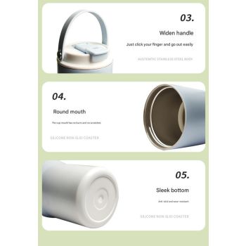 304 Stainless Steel Insulated Tumbler,Large Capacity with Handle and Cute Cloud Accessory(Purple)