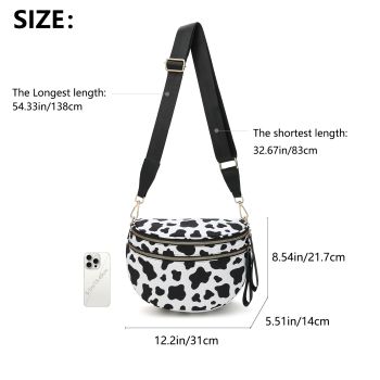 Oxford Cloth Crossbody Bag,Large Capacity Shell-Shaped Fanny Pack with Adjustable Strap(Black)
