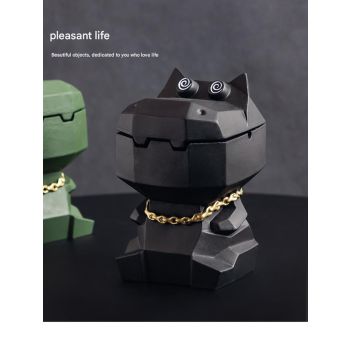 Hippo Ashtray with Lid - Stylish Geometric Decor for Home and Office(Green)