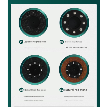 Rechargeable 6-Level Electric Cupping & Gua Sha Massager with LED Display & Magnetic Therapy Head(green)