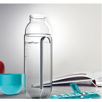 2pc 2-in-1 Water Bottle with 7-Day Pill Organizer - 600ml BPA-Free, Portable & Leakproof(Yellow)