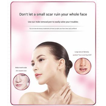 Professional 9-Level Skin Tag & Mole Remover Pen - USB Rechargeable with LED Display & Multiple Needles(Silver)