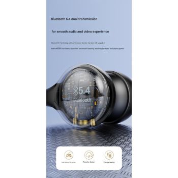 Open-Ear Conduction TWS Earbuds - Bluetooth 5.4, 9D Surround Sound, LED Display, Long Battery Life(Skin color)