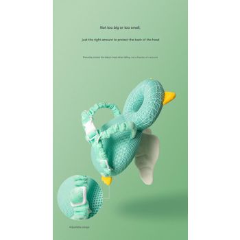 Adorable Baby Head Protector Backpack Cushion - Anti-Fall Toddler Safety Pad with Adjustable Straps(Green Frog)