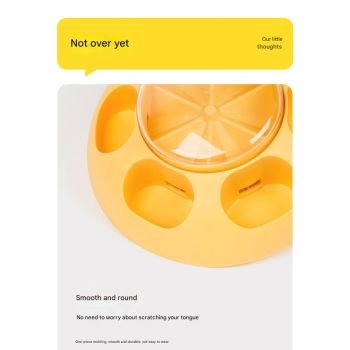 Interactive Pet Slow Feeder & Puzzle Toy - Press to Dispense Food, Improves Digestion(yellow)