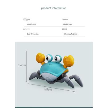 Interactive Crawling Crab Baby Toy with Music, Lights & Obstacle Avoidance(green)