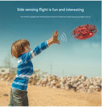 Hand-Controlled UFO Mini Drone with LED Lights & Obstacle Avoidance(pink)