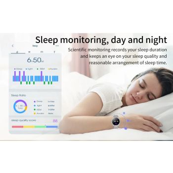 Elegant Women's Smartwatch,HD Touchscreen, Bluetooth Calls, Health Monitoring(Black Thin Steel Strip)