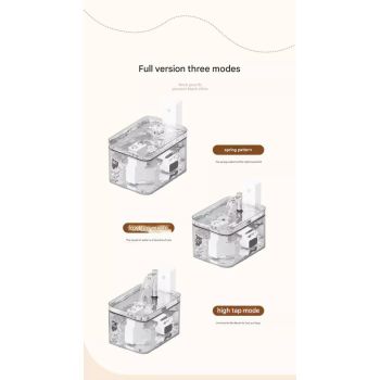 Transparent Wireless Sensor Pet Water Fountain - 1.5L Automatic Filtered Dispenser