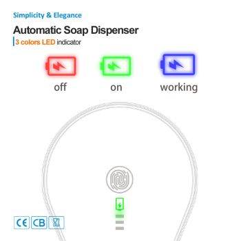 White Automatic Foaming Soap Dispenser - USB Rechargeable, Touchless Infrared Sensor