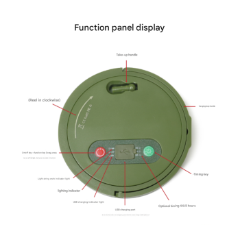 Rechargeable LED Camping Light with 10m Retractable String Light (Color lights + warm lights)