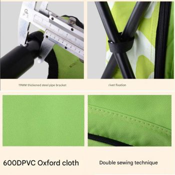 Black Insulated Cooler Backpack Chair - Foldable Stool for Picnics & BBQ